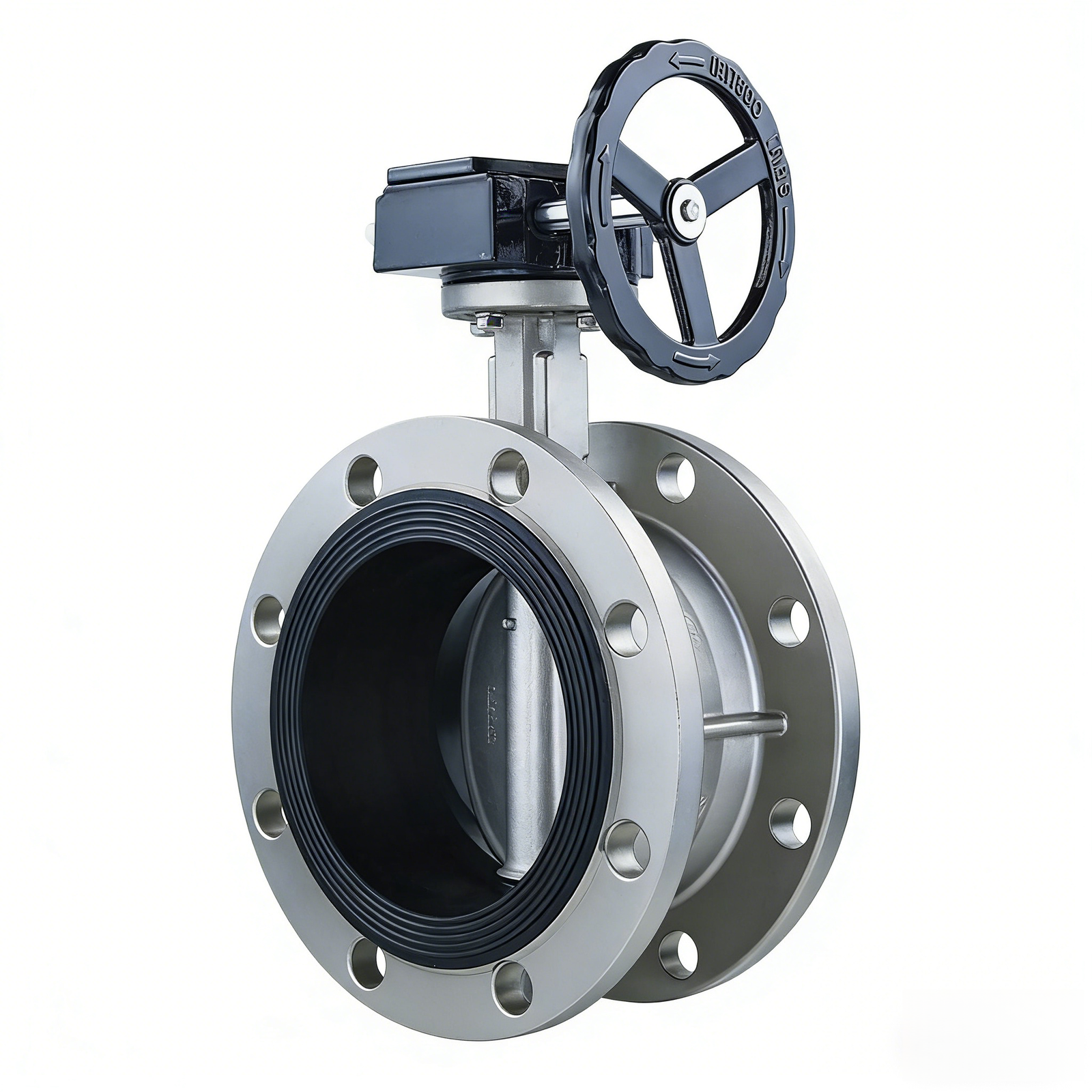 Haec4f6e871044e13b0aafadb10a4ff7bV Anti-rust Worm Shaft boost Manual Turbine Transmission Flange Type Stainless Steel Ductile Iron butterfly Valve - Image 1